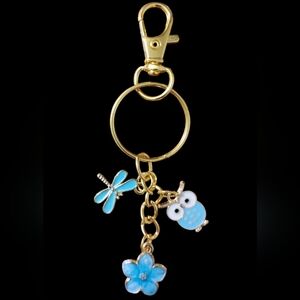 Hand Crafted Teal Blue Bag Charm/Key Chain